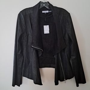 Calvin Klein Moto faux-suede draped Jacket